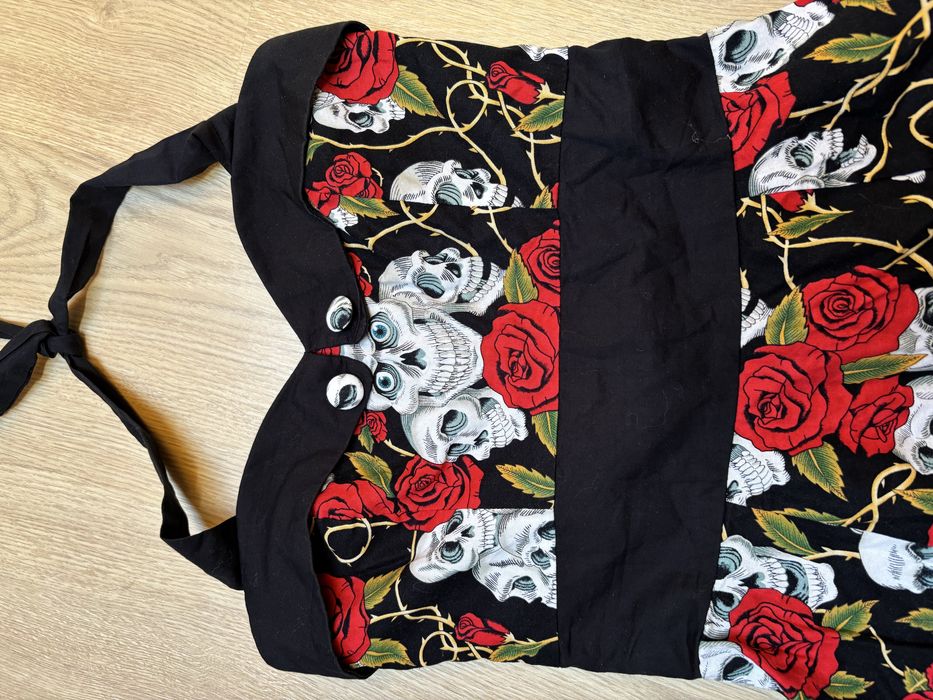 Sukienka damska czaszki róże gothic emo pinupxs 34