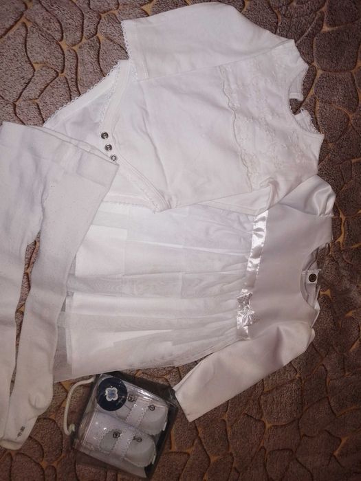 Komplet sukienka do chrztu r.68