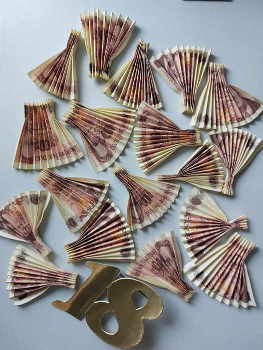 stare 100 zł wachlarze z osiemnastki - 18 sztuk