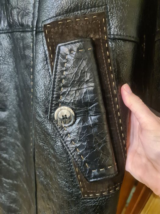 Кожаная дубленка, зимняя куртка кожаная