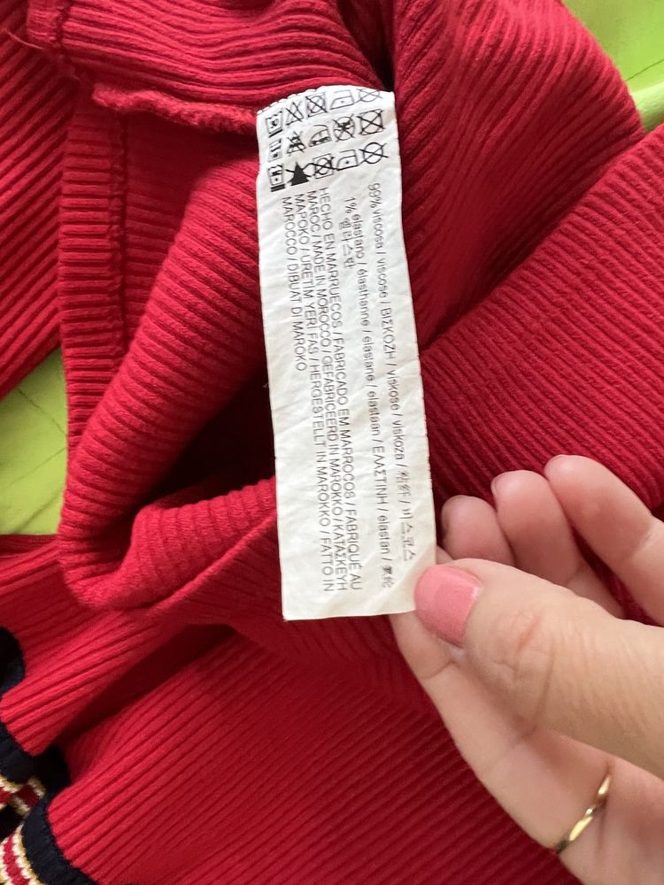 Pull&Bear obcisła czerwona sukienka  w prążki r. XS/S