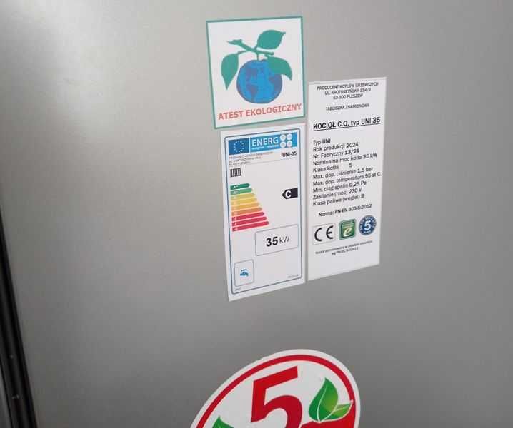 Kocioł 35KW piec na węgiel drewno 280m2 Kotły Pleszew 3kanały Wys0zł