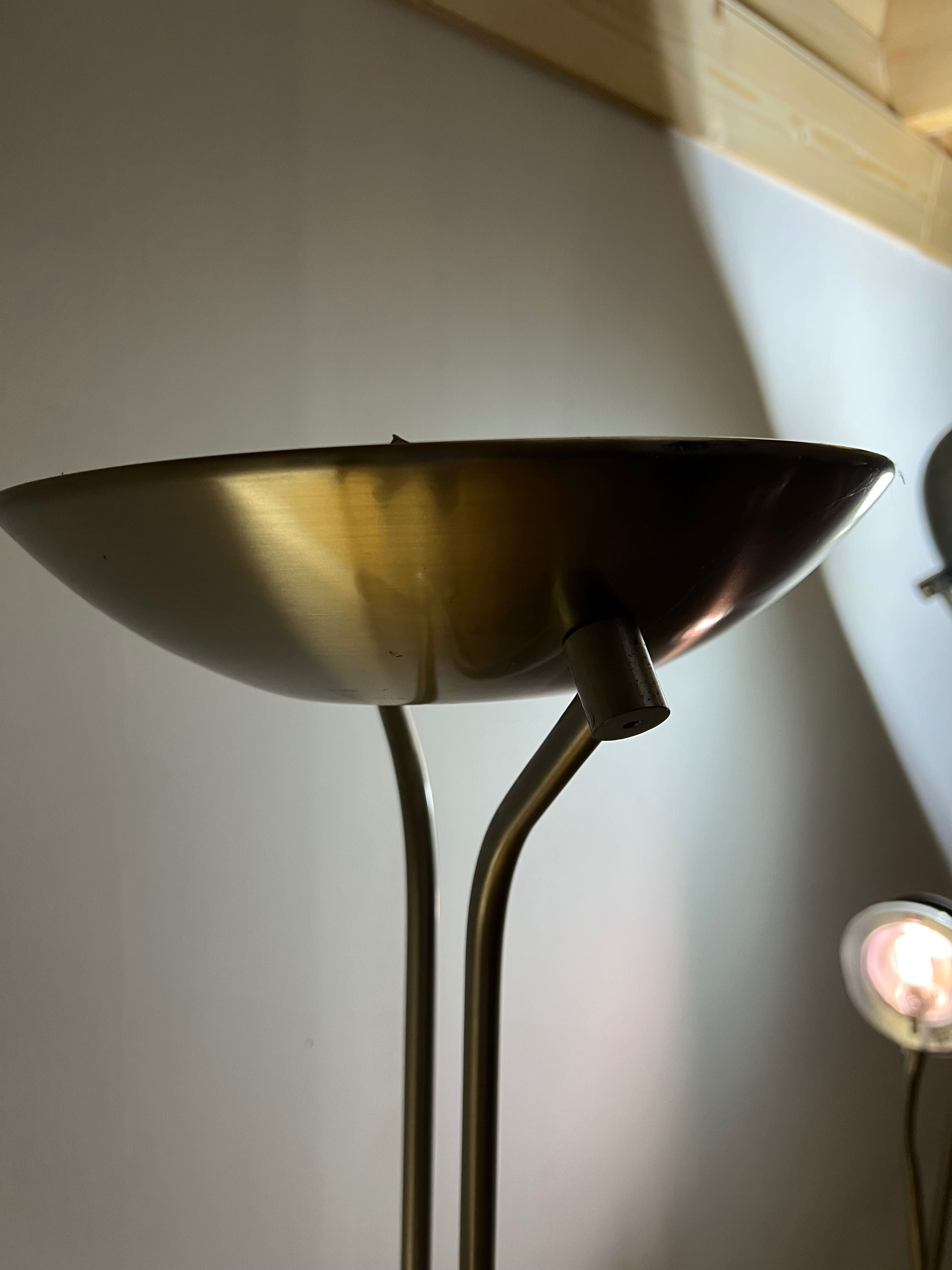 Zlota lampa podlogowa pakiet 3 szt z lampka do czytania i sciemnacz