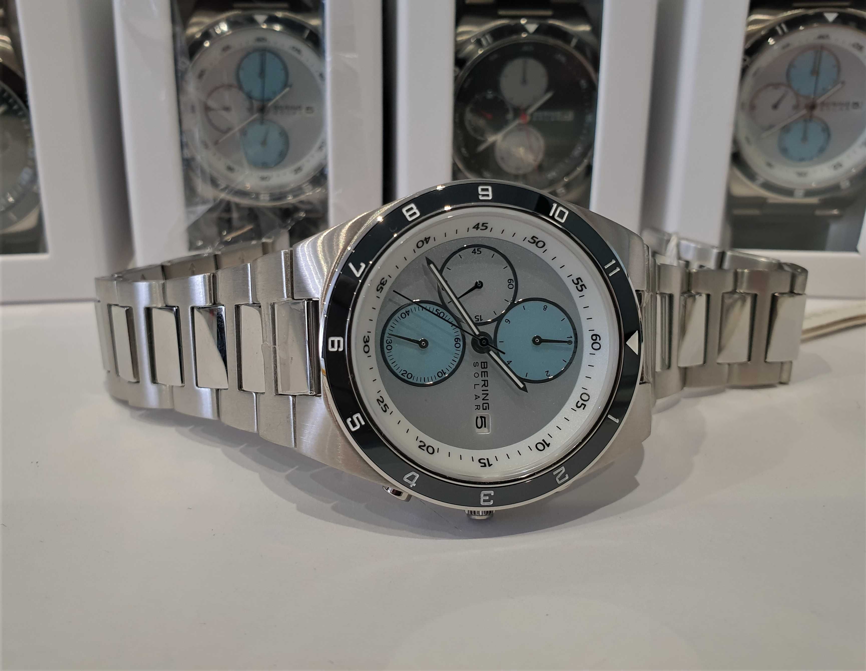 Чоловічий годинник Bering 34440-707 Solar Sapphire Ceramic Chronograph