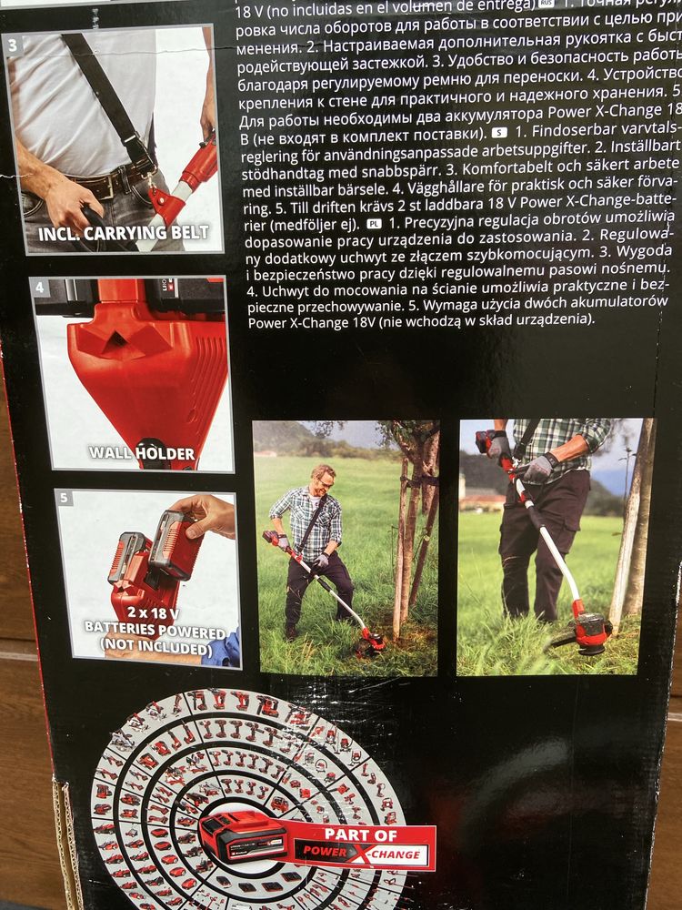 Podkaszarka żyłkowa akumulatorowa 36v einhell ge-ct 36/30li