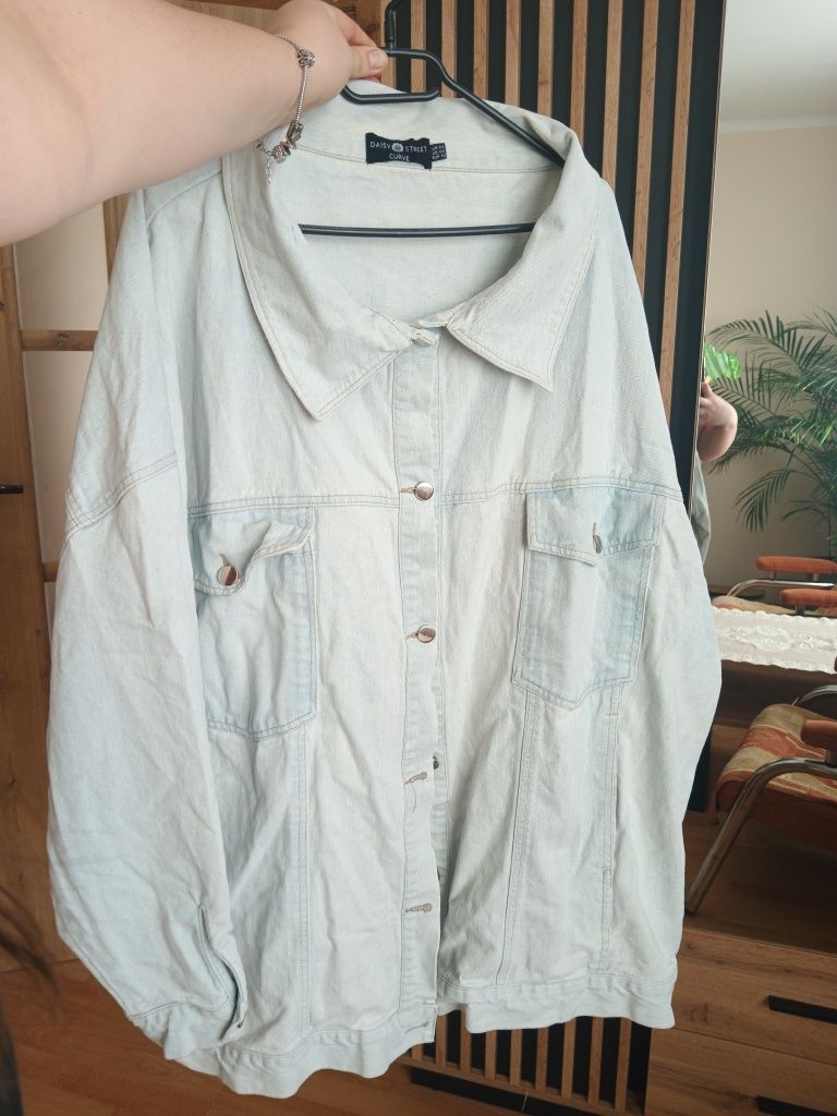 Dżinsowa kurtka narzutka duży rozmiar plus size 52 6xl luźna wygodna