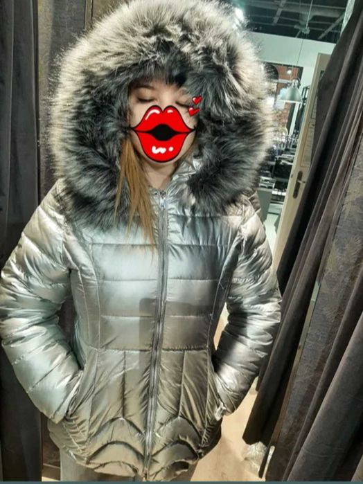 Kurtka srebrna damska.