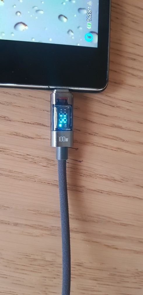 TOOCKI USB Kabel C na C 100Wat z wyświetlaczem 1 metr w oplocie