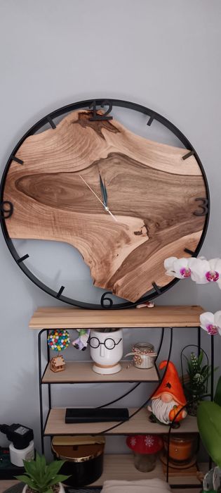 Drewniany Zegar Ścienny 60 cm – ręcznie robiony, personalizowany