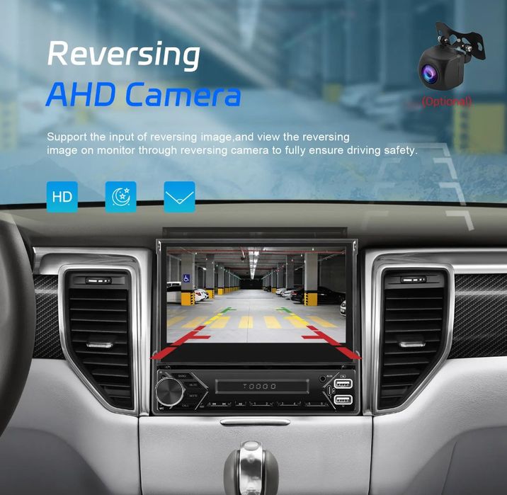 Rádio android 13 1din 7" 2/32GB retrátil GPS WiFi BT Carplay NOVO