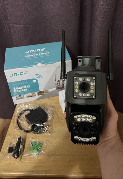 Уличная камера Wifi вайфай видеокамера  JNice 8Мп з 2 об'єктивами