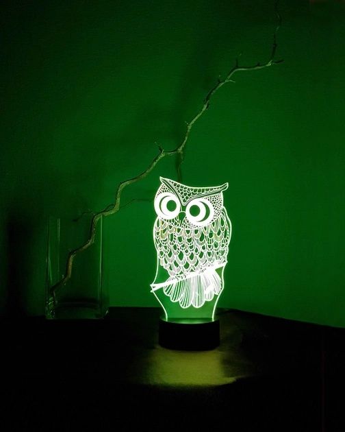 Світильник-нічник 3D Лампа – Сова