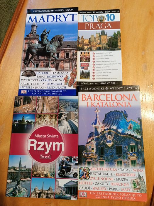 Cztery przewodniki: Rzym, Barcelona, Madryt, Praga