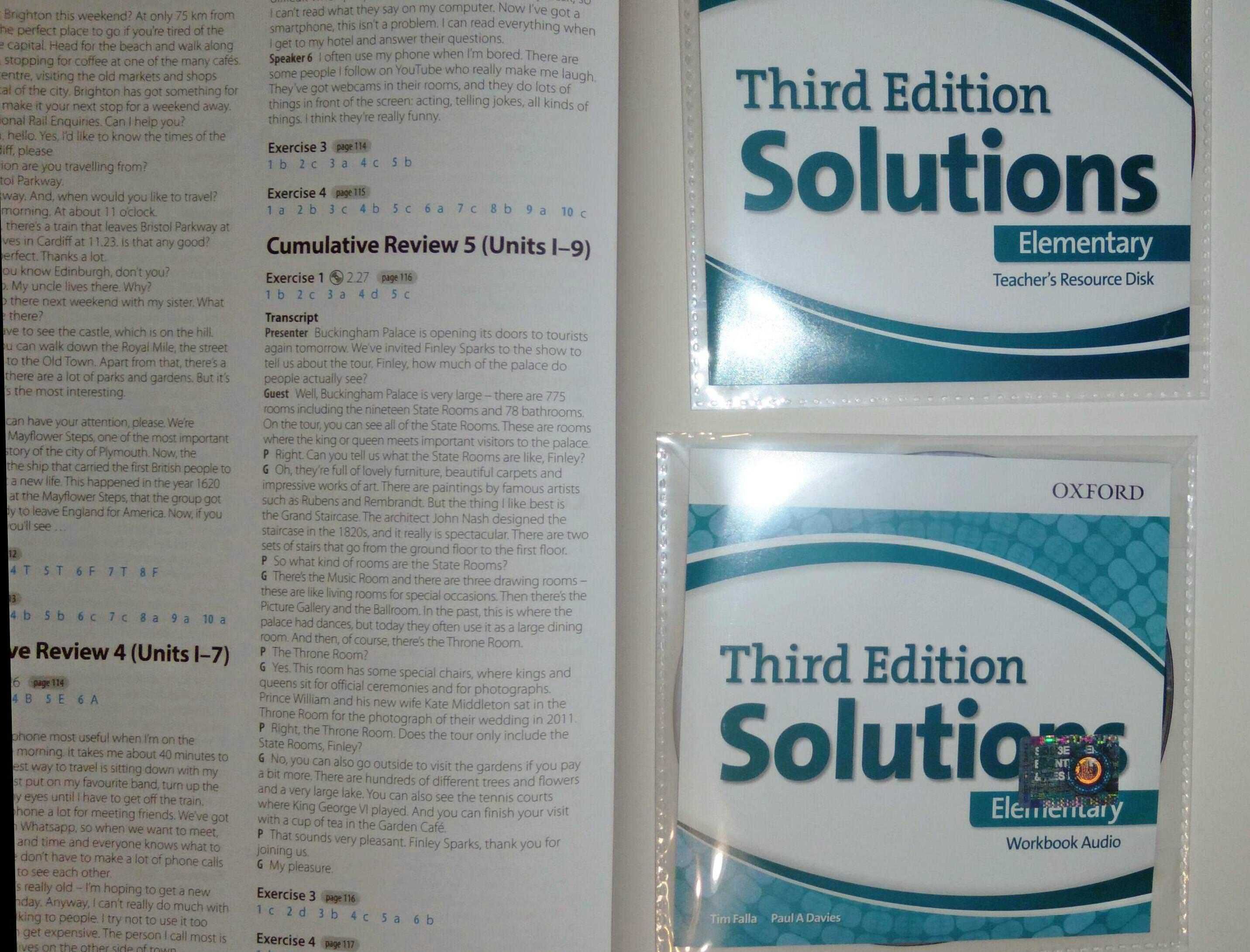 Oxford solutions elementary 3rd ed. teacher book з дисками оригінал