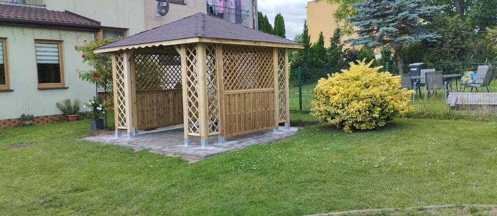 Altana drewniana ogrodowa Marysia 300 x 300 cm Słupy 7 x 7 cm