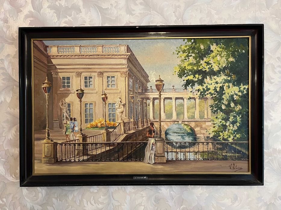 Obraz olej na płótnie Pałac na Wodzie Łazienki Włodzimierz Petrini