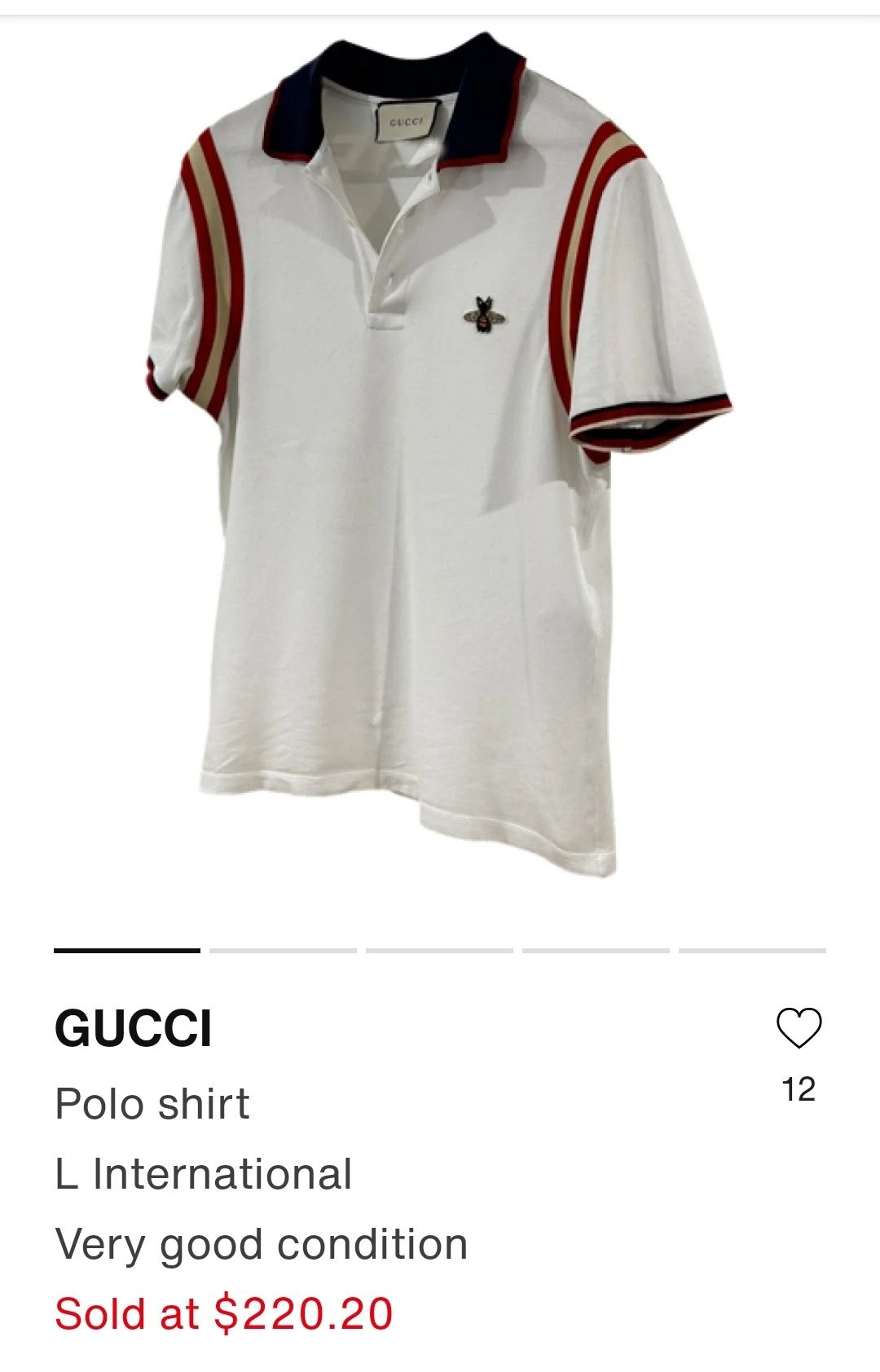 Футболка поло на пуговицах Gucci с пчелкой