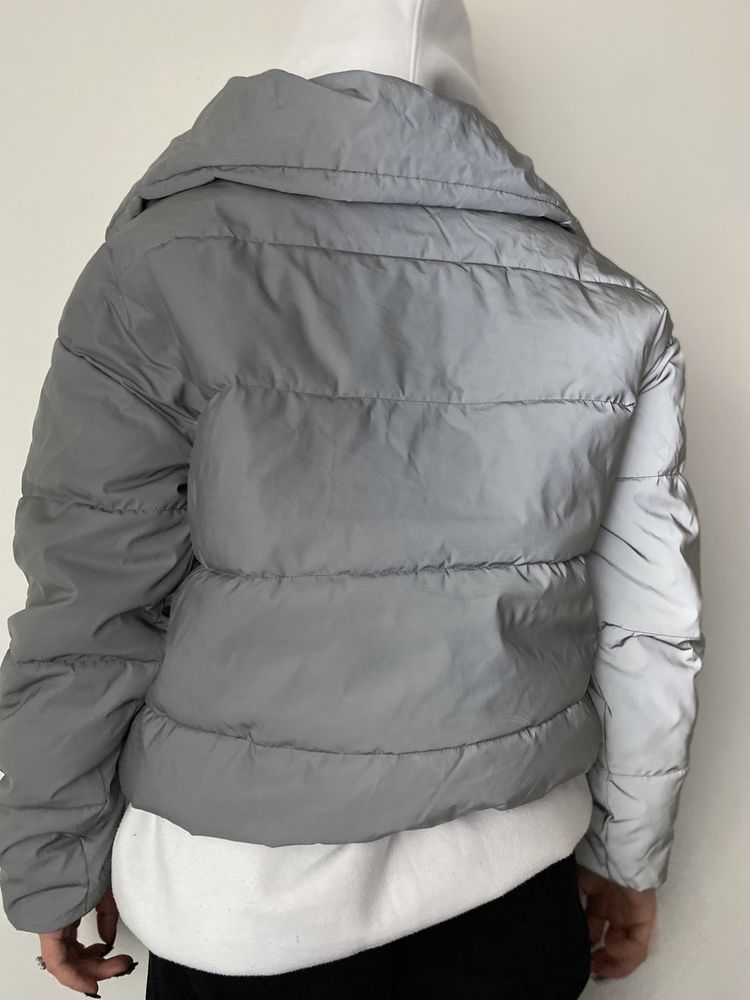 Cropp kurtka zimowa puffer z efektem reflective r S
