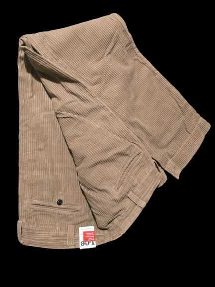 Nowe W32 L32 Spodnie Sztruksowe LEE - Beżowe unisex z Metkami!
