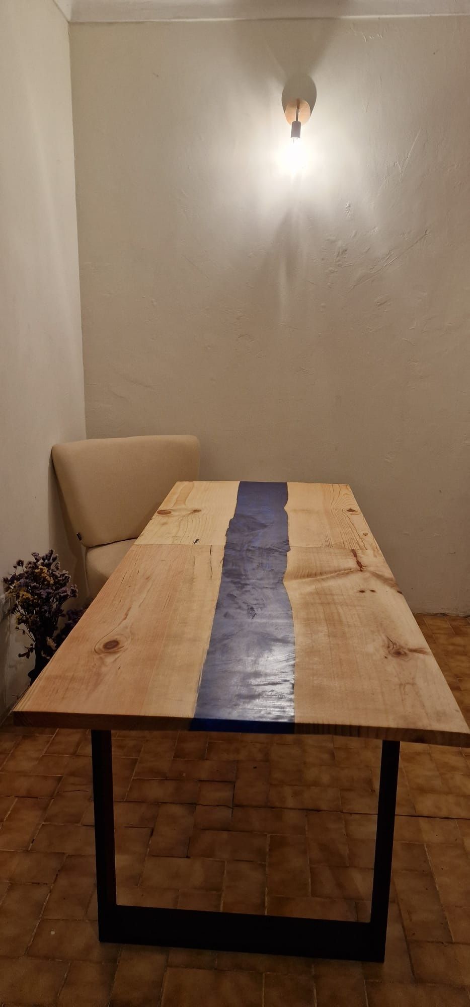 River table, mesa com resina