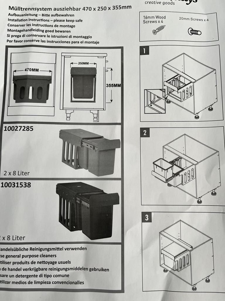 Kosz na śmieci pod zabudowę