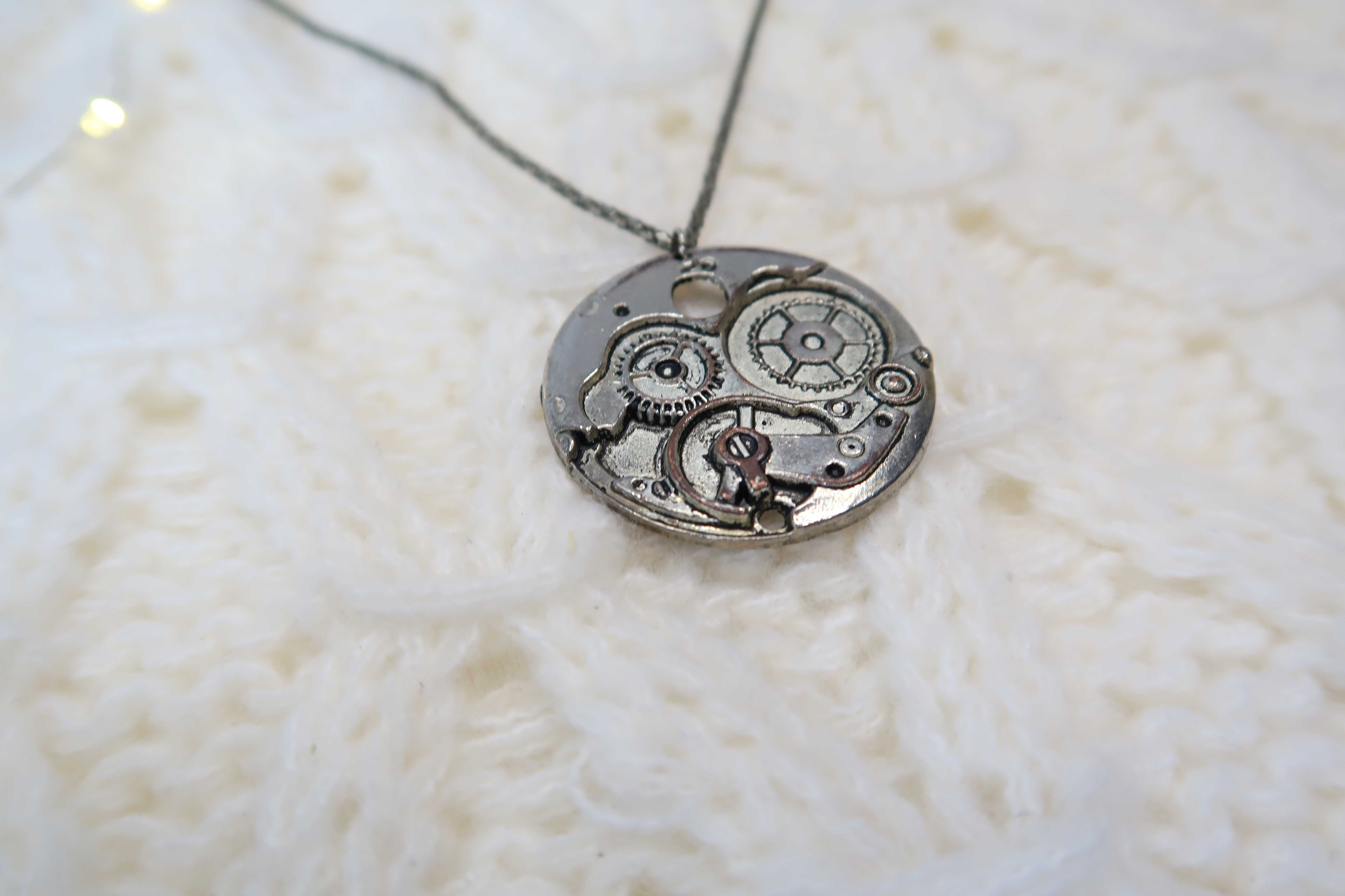 Łańcuszek naszyjnik Steampunk mechanizm mechaniczny aesthetic retro 19
