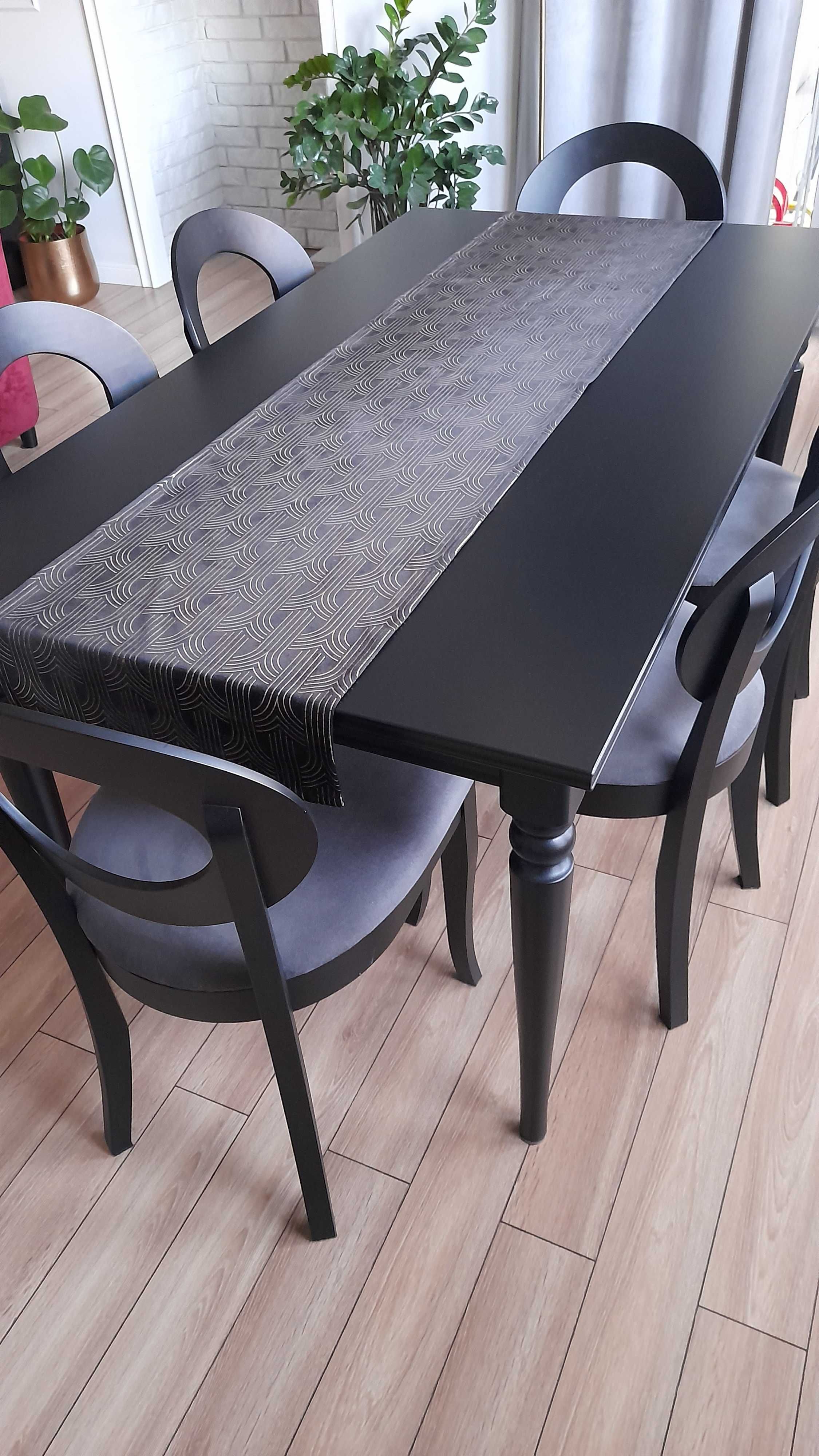 Stół INGATORP IKEA drewniany, rozkładany, czarny, 155/215x87 cm