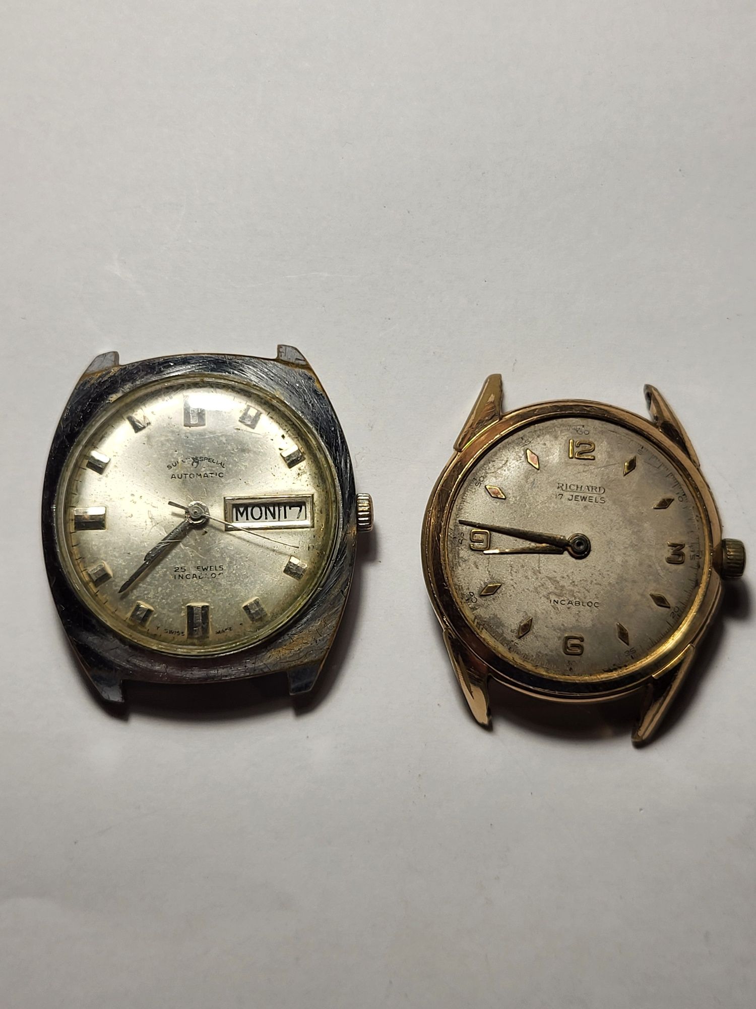 Dwa stare zegarki szwajcarskie.automat i mechaniczny.sprawne!!