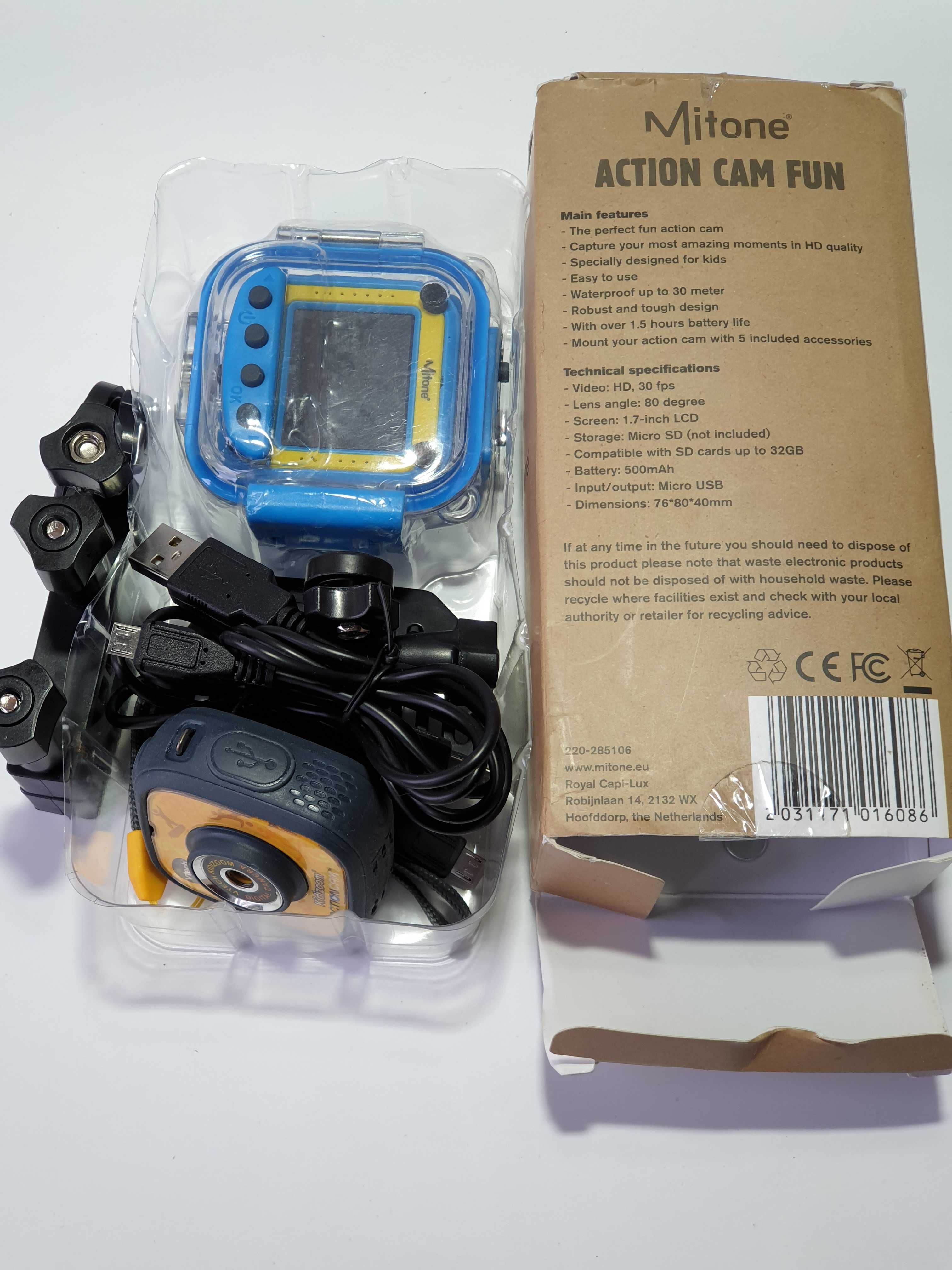 екшен камера 2шт + комплект mitone vtech