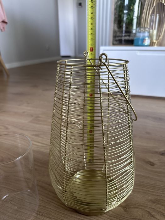 Piękny nowy złoty świecznik latarenka Home and You