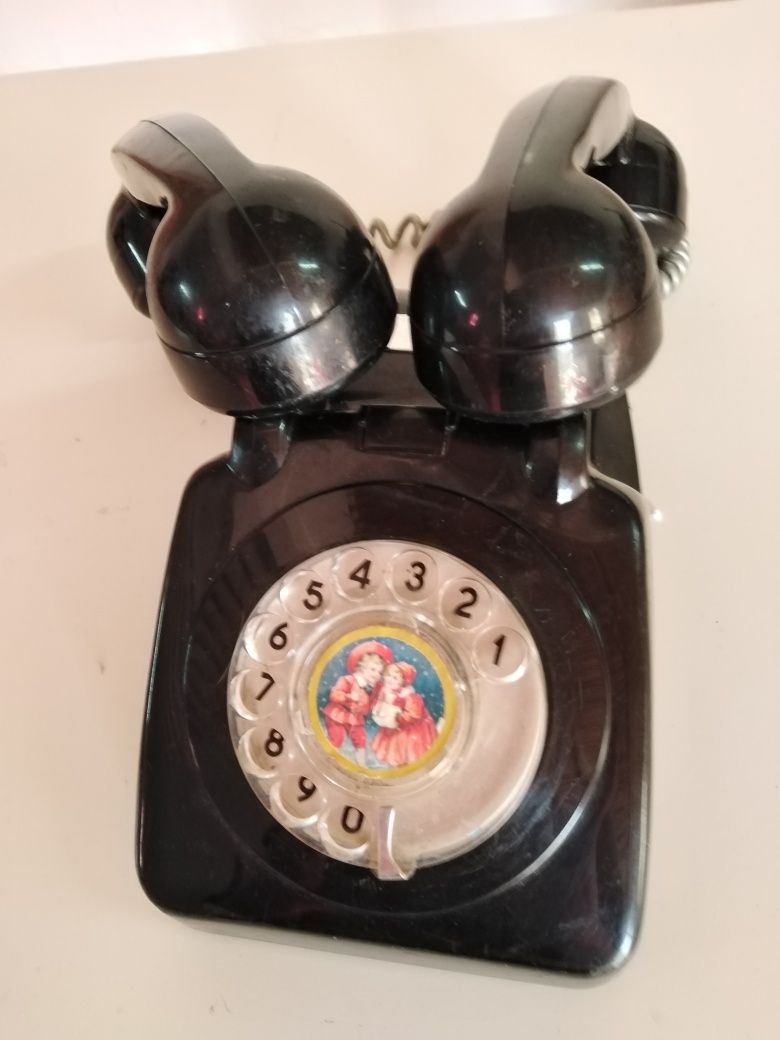 Telefone de Côr Preta Com 2 Auscultadores