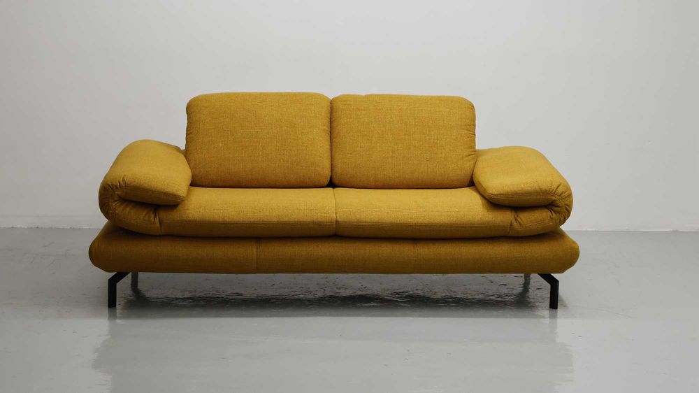 TNC nowoczesna sofa 3 osobowa KANAPA tkanina WYSOKIE NOGI musztardowa