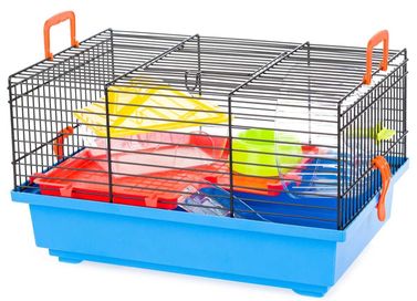 Klatka INTER - ZOO Teddy Color + Plastic dla chomika myszki wyposażeni