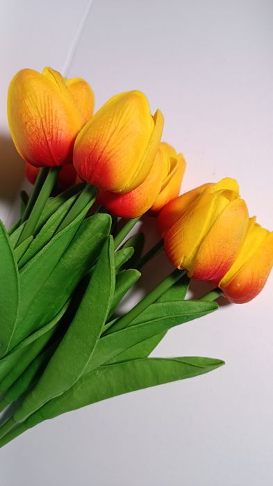 Sztuczne pomarańczowe tulipany 10 sztuk jak prawdziwe