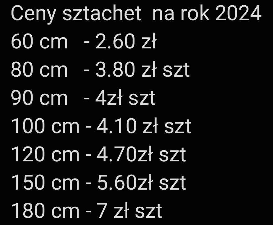 Sztachety Sosnowe 9 cm szer x 1.8 cm gr