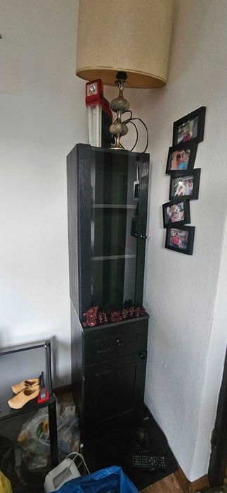 Kredens czarny z szufladami plus slupek