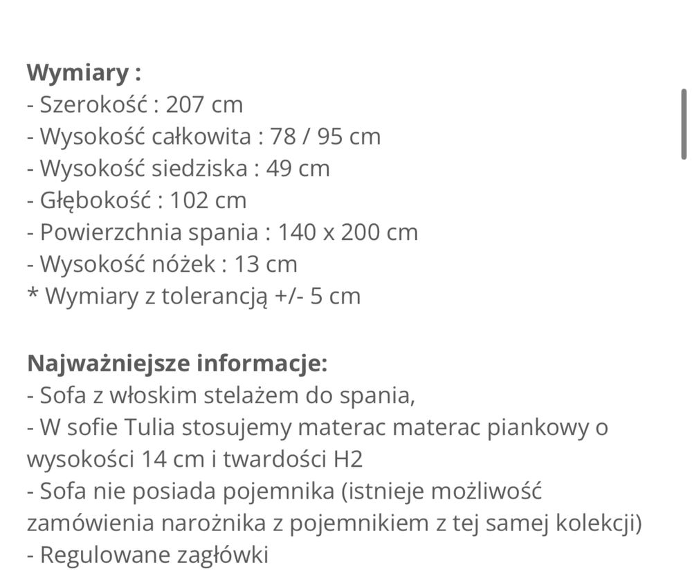 Kanapa sofa z funkcją spania kolor pudrowy róż