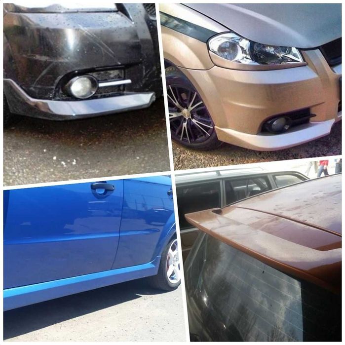 Клыки на передний бампер Chevrolet Aveo 2 углы на бампер Авео T250