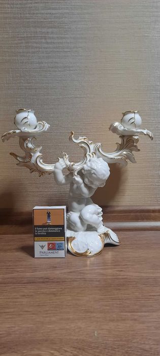 Большой двойной подсвечник с купидоном Hutschenreuther Karl Tutter