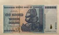 100 trylionów Dolarów 2008 Zimbabwe bonknot UNC
