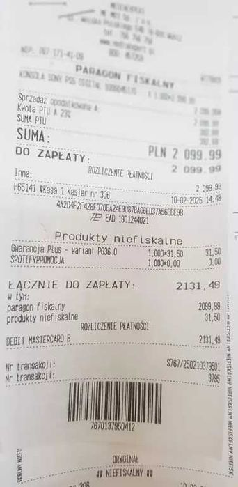 Konsola PS5 DIGITAL gwarancja komplet