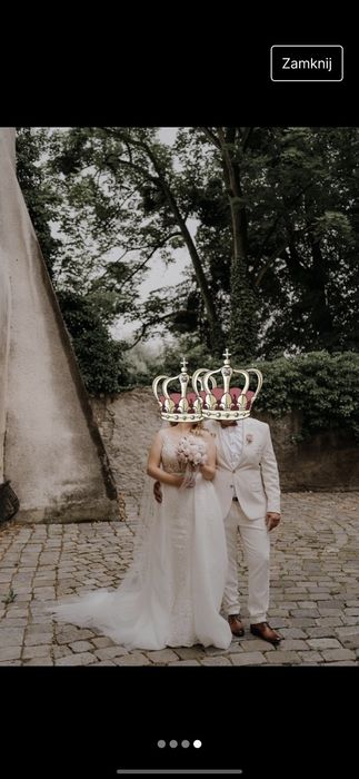 Suknia ślubna 2w1 rybka, księżniczka. 40-42