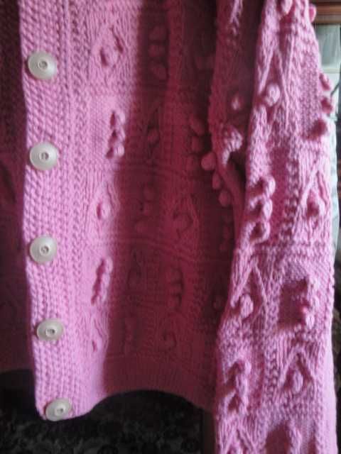 Sweter rękodzieło wzór "popcorn" ro.oversize XL/XXL