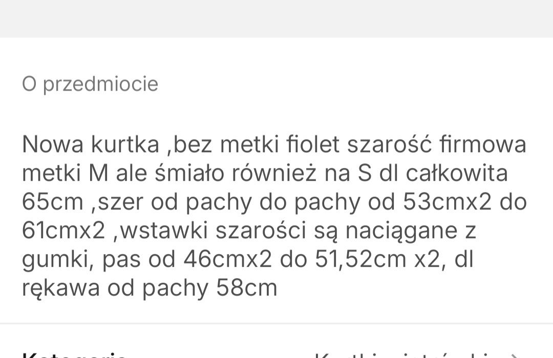 Kurtka sportowa, rowerowa, wiatrówka nowa Fiolet szarość S/M Björn