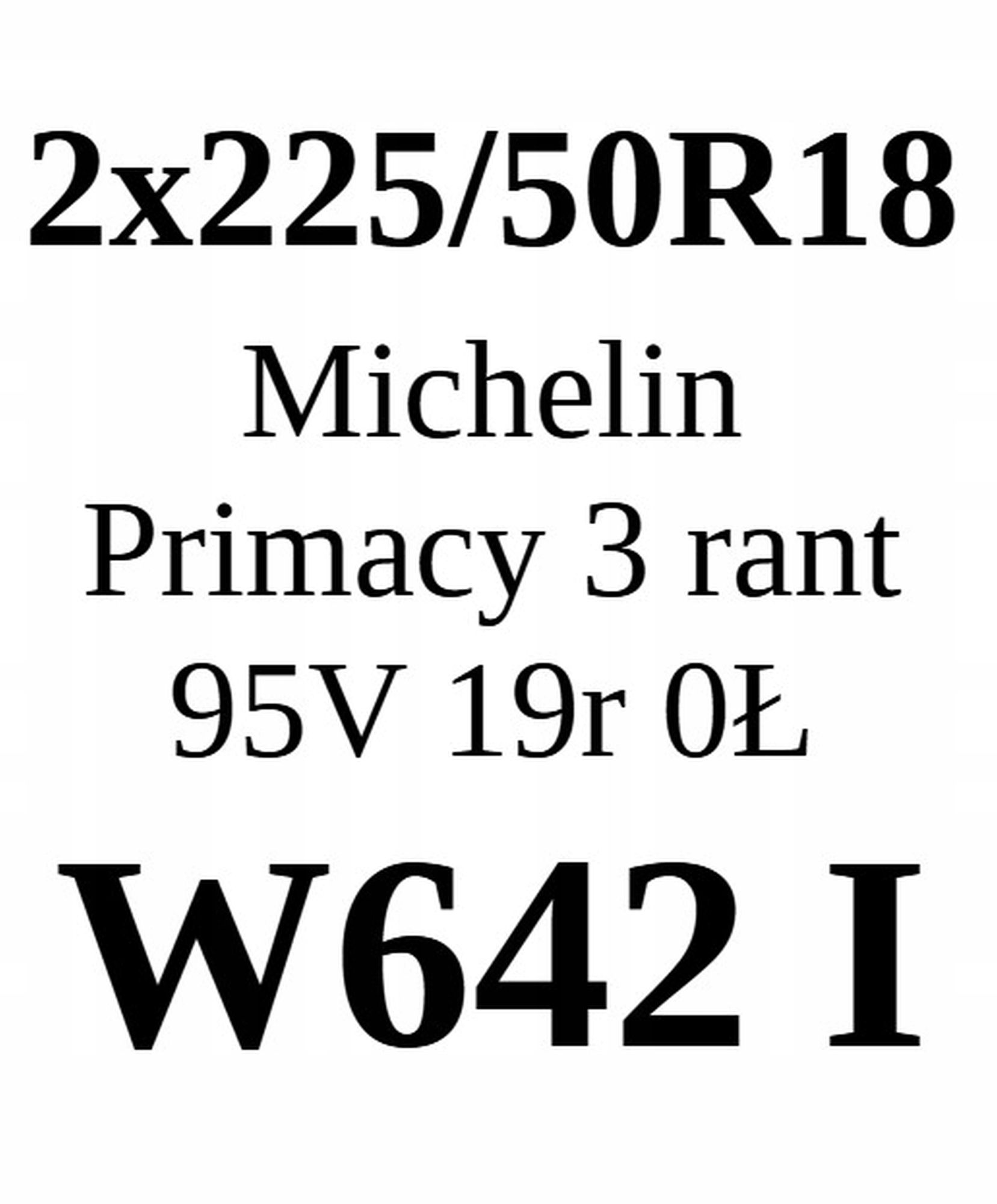 Opona 225/50/18 Michelin 6,01mm 2019r 2szt.= 400zł L