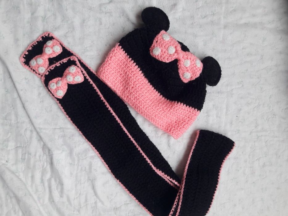 Gorro e cachecol minnie