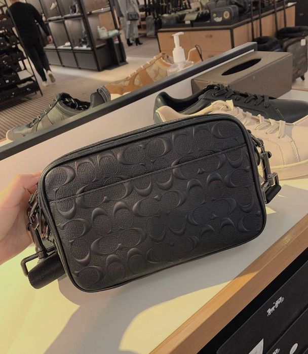 Сумка кожаная через плечо Coach New York мужская сумка на плече кожа