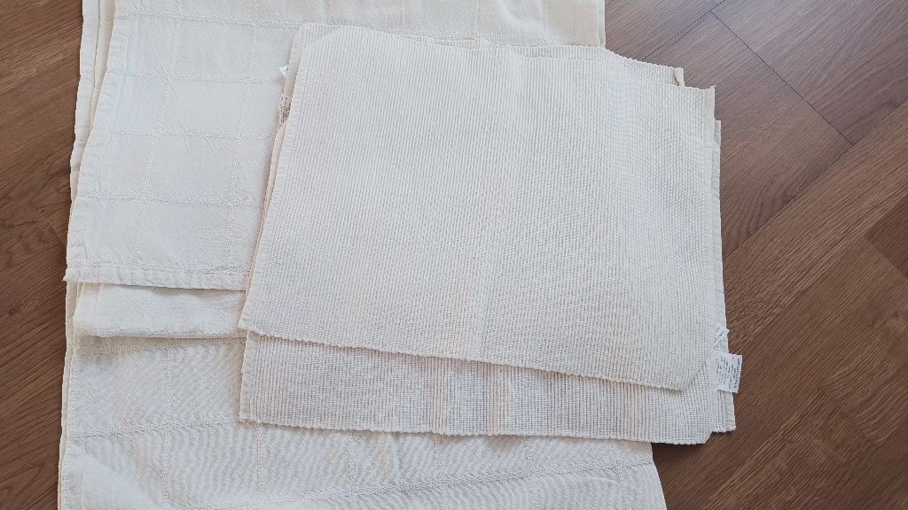 2 bieżniki 4 maty kremowy naturalny styl boho