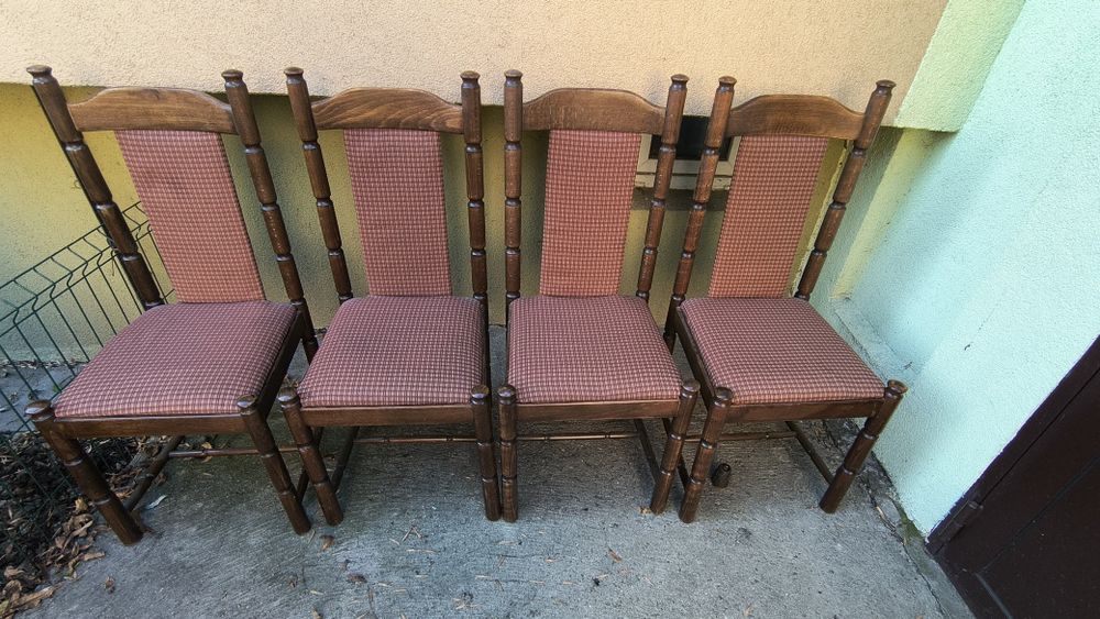 Krzesła PRL model A-7710  Fameg Radomsko komplet drewno bukowe