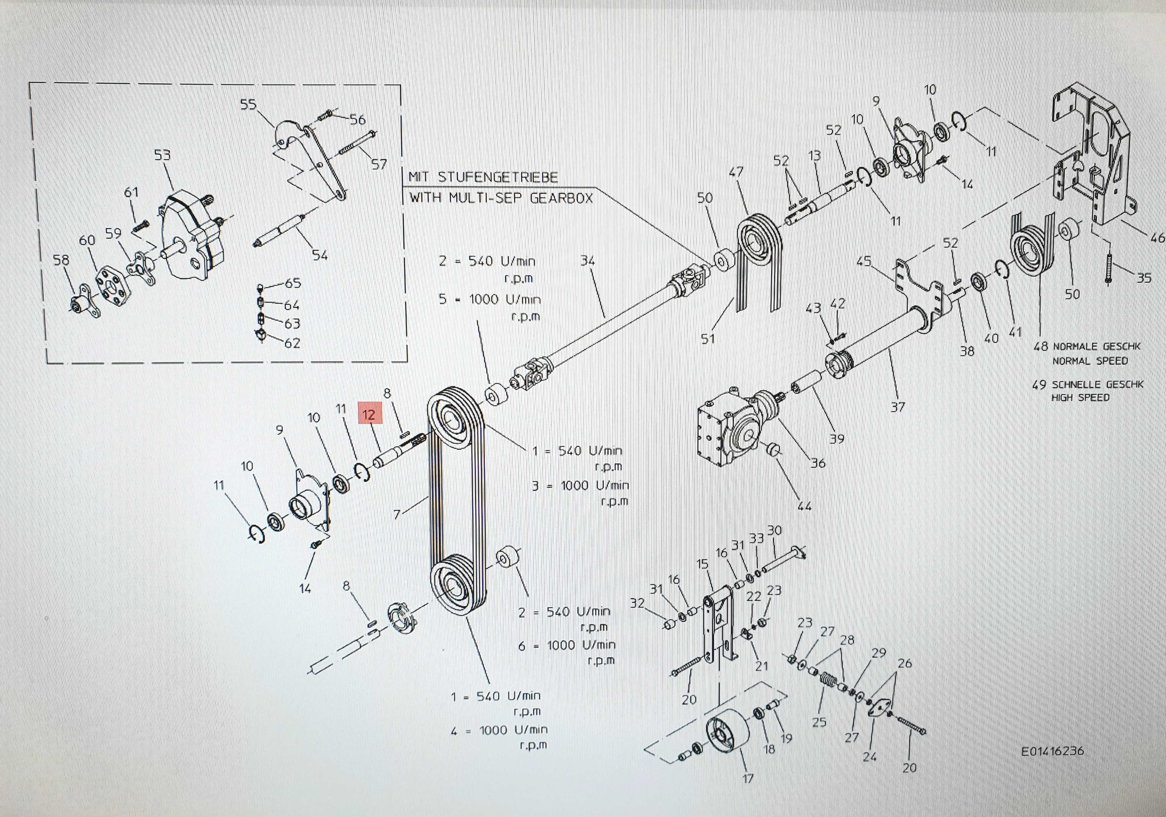 Wałek napędowy Grimme SE150/170-60 SE260 SE290 EVO SF150/170-60 NOWY